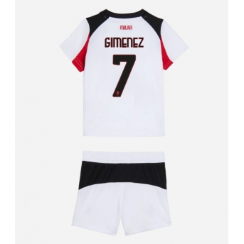 Billige Fotballdrakt AC Milan Santiago Gimenez #7 Replika Bortedraktsett Barn 2025-26 Kortermet (med bukser)